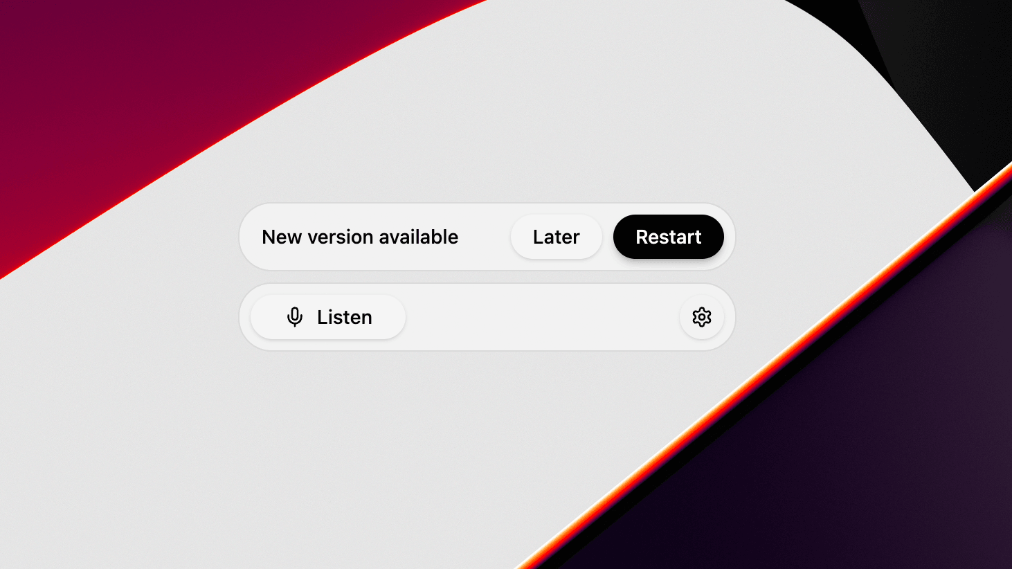 Main app bar with notification